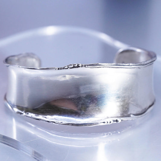 6.5", Vintage Silpada Retired 925 Sterling Silver Wavy Cuff Bracelet B1435