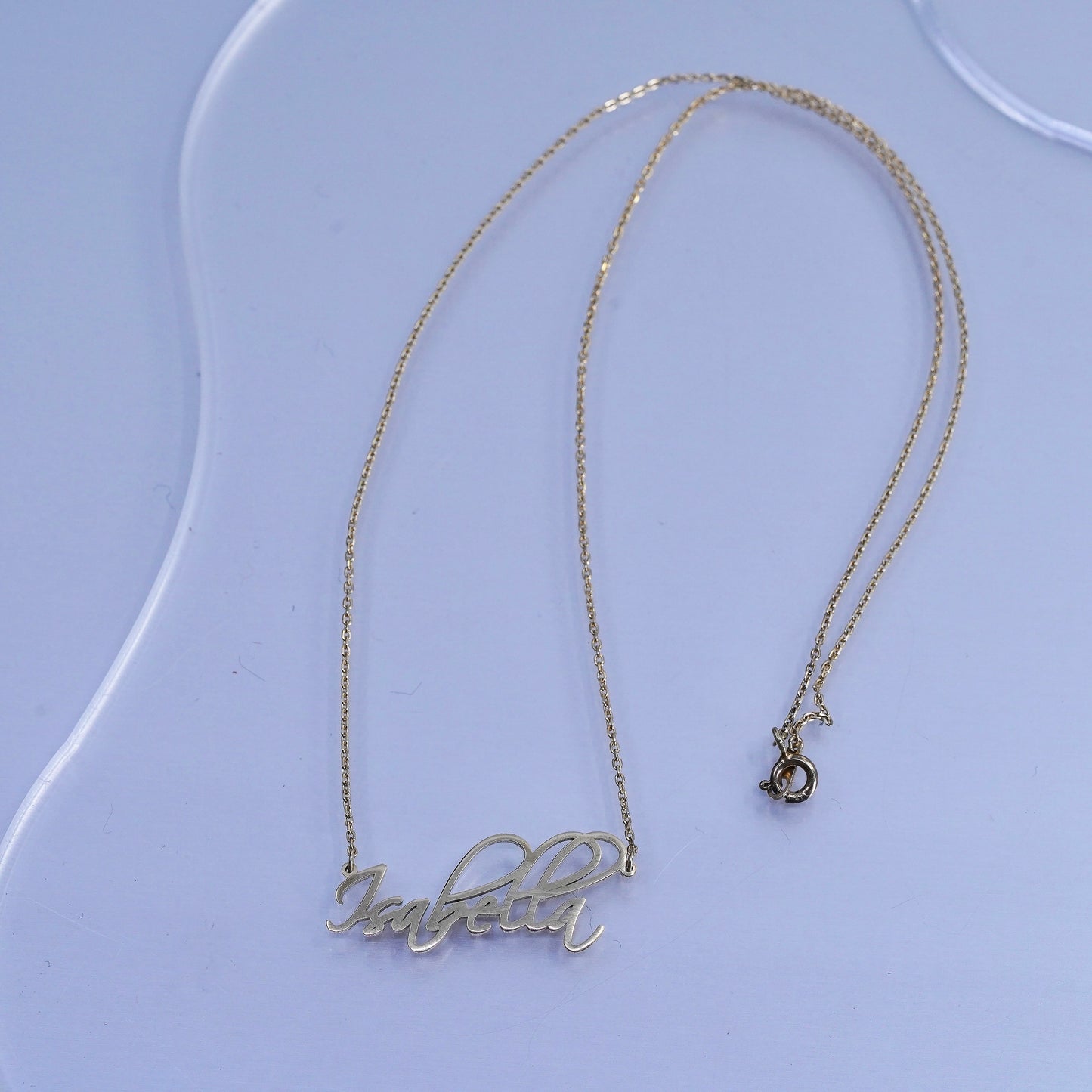 16”, vermeil gold over Sterling 925 silver circle necklace “Isabella” pendant