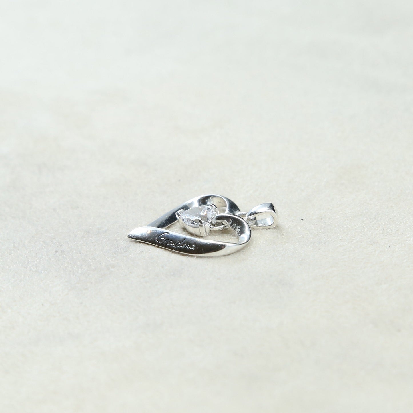 VTG Sterling silver handmade pendant, 925 heart w/ "grandma you are dead"