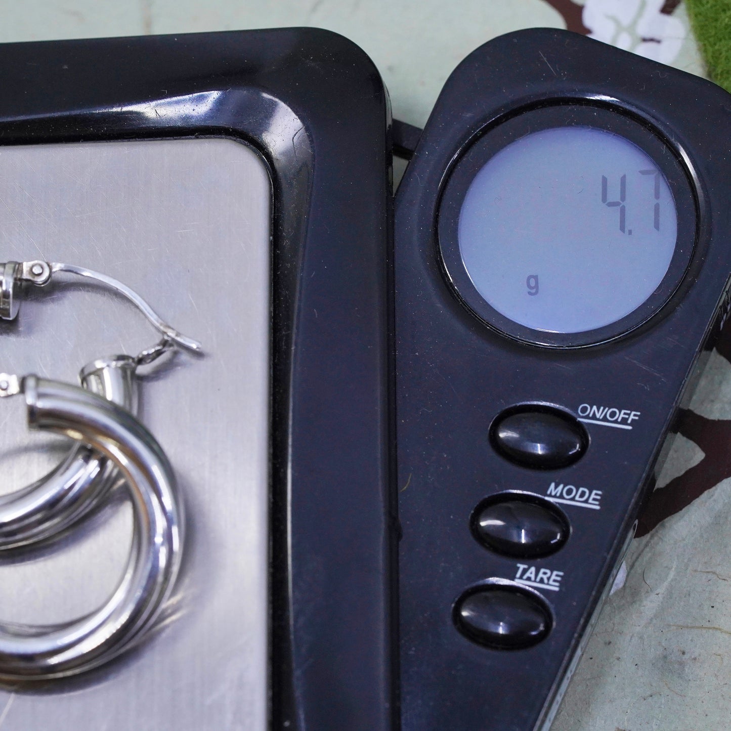 1", Vintage sterling silver loop earrings, twisted minimalist primitive hoops