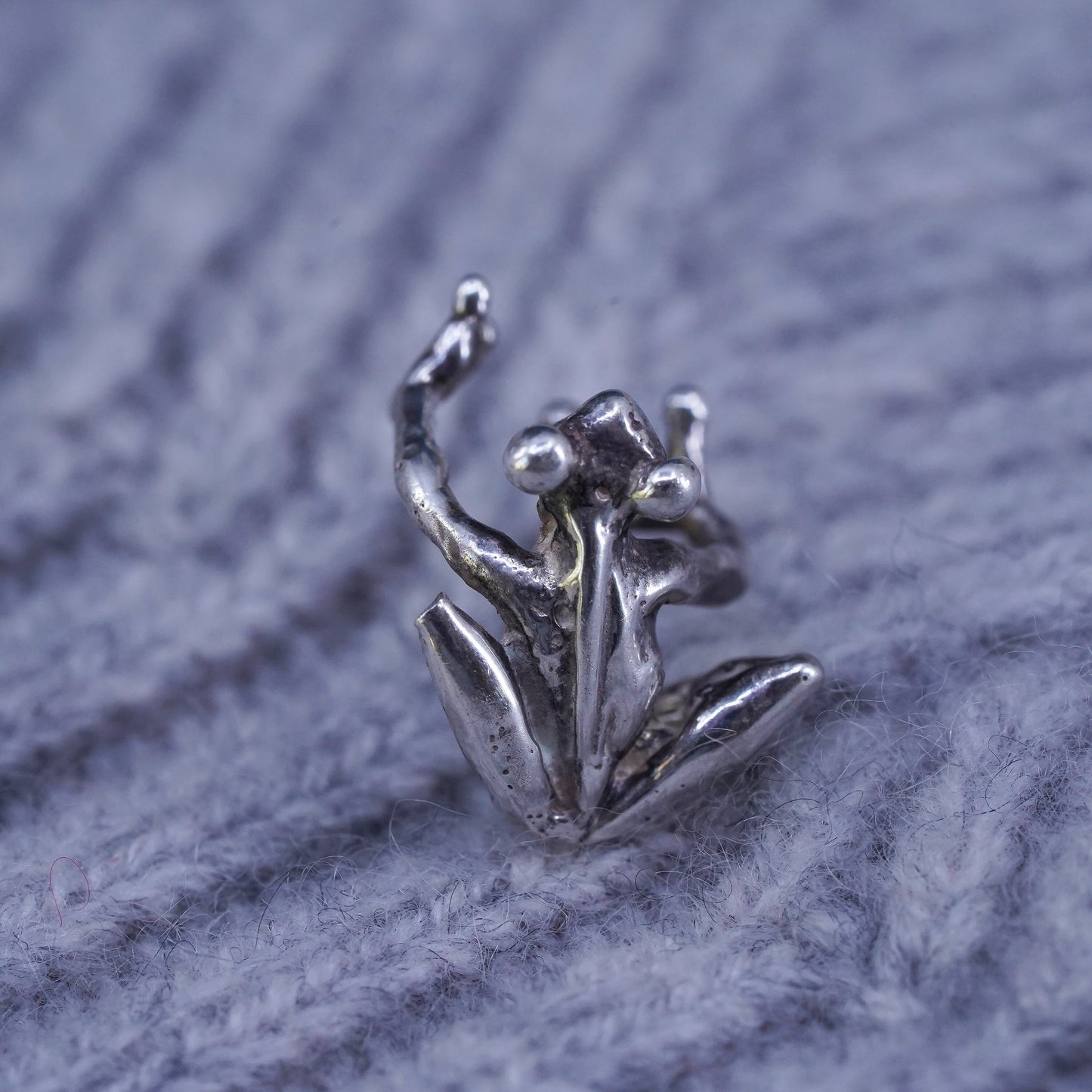 Vintage Sterling 925 silver earring, frog ear cuff