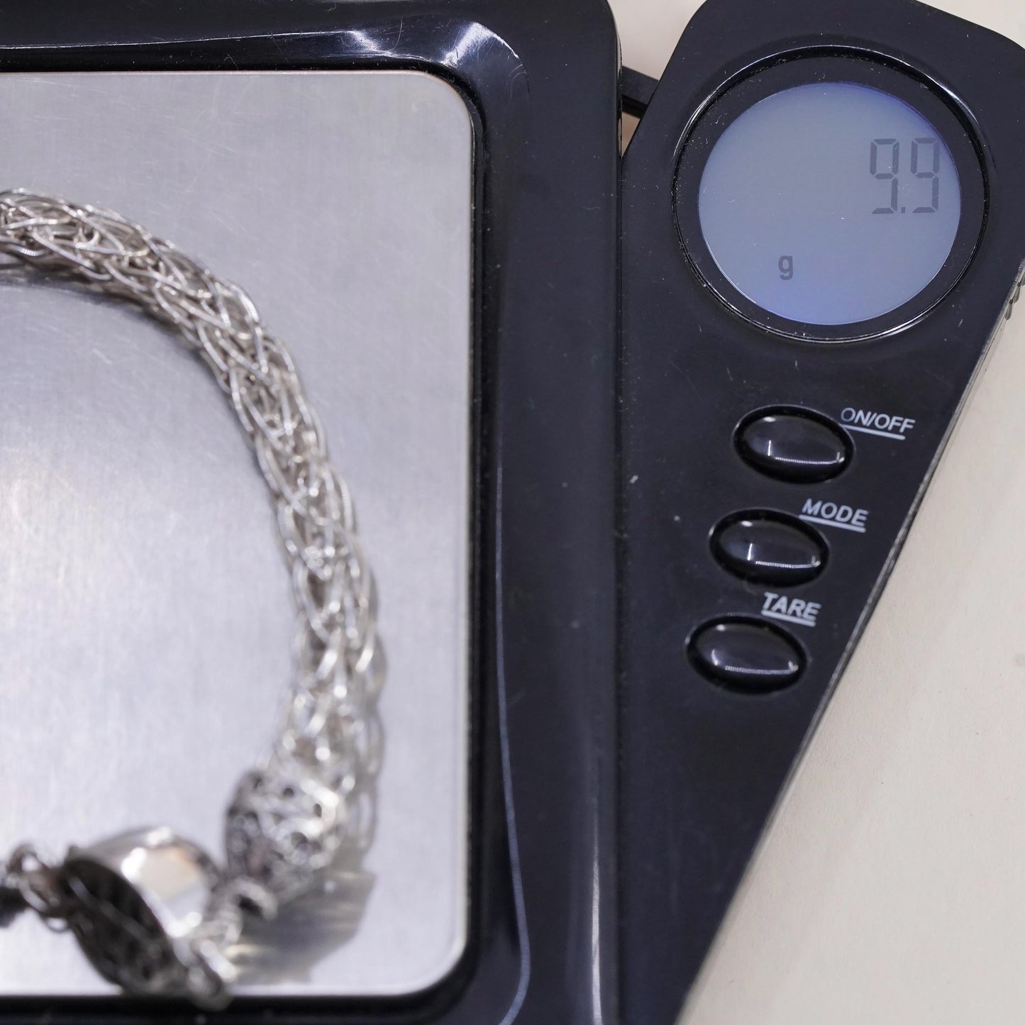 6.25”, vintage sterling silver bracelet, 925 wheat chain with filigree clasp