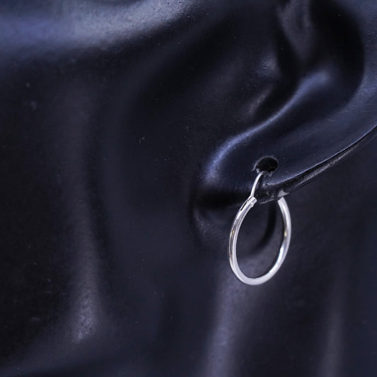 0.75”, vintage Sterling silver handmade earrings, 925 hoops