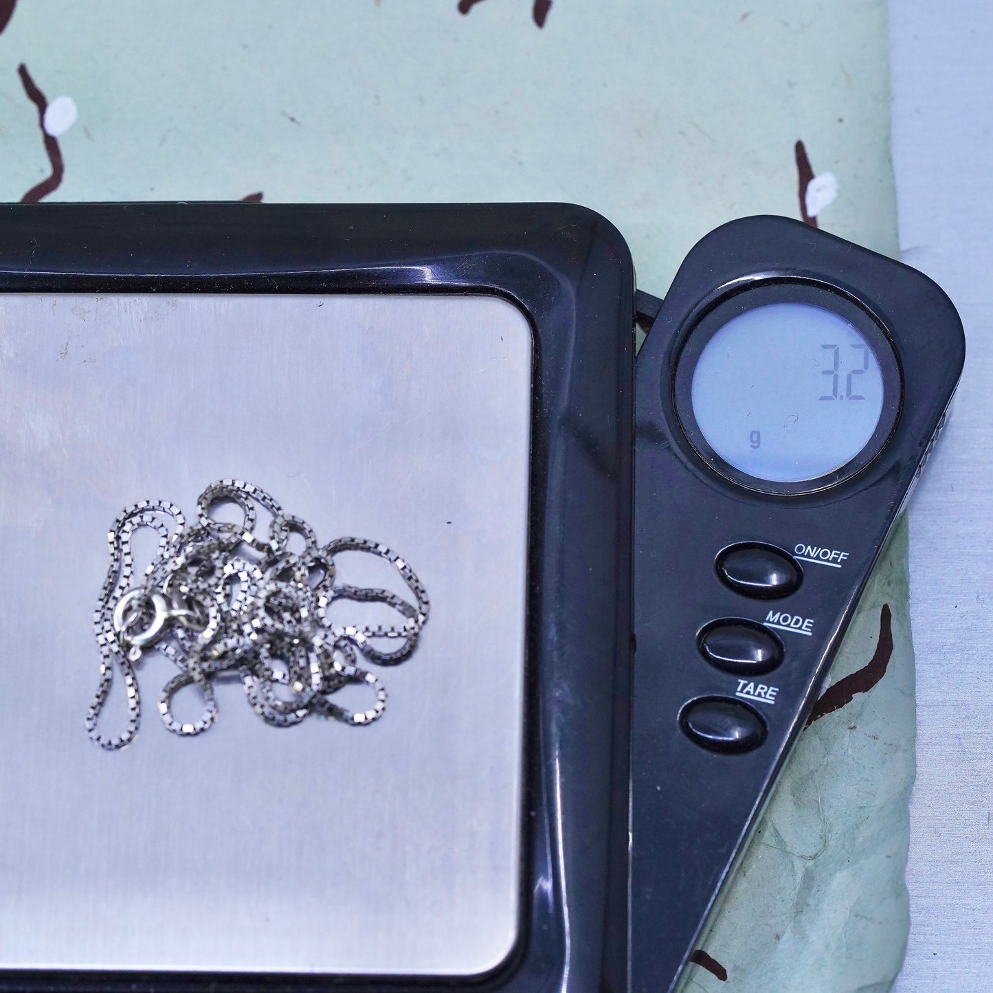 24", 1mm, Vintage Italian sterling 925 silver box chain, necklace