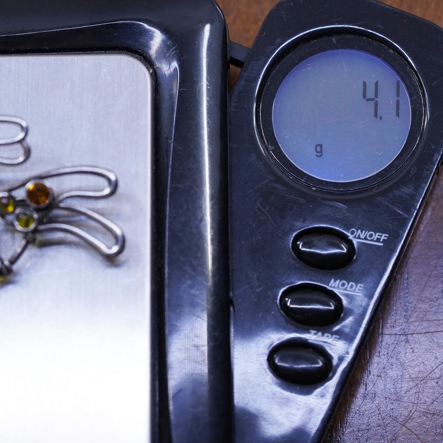 Vintage southwestern sterling 925 silver handmade kitty cat brooch pin amber