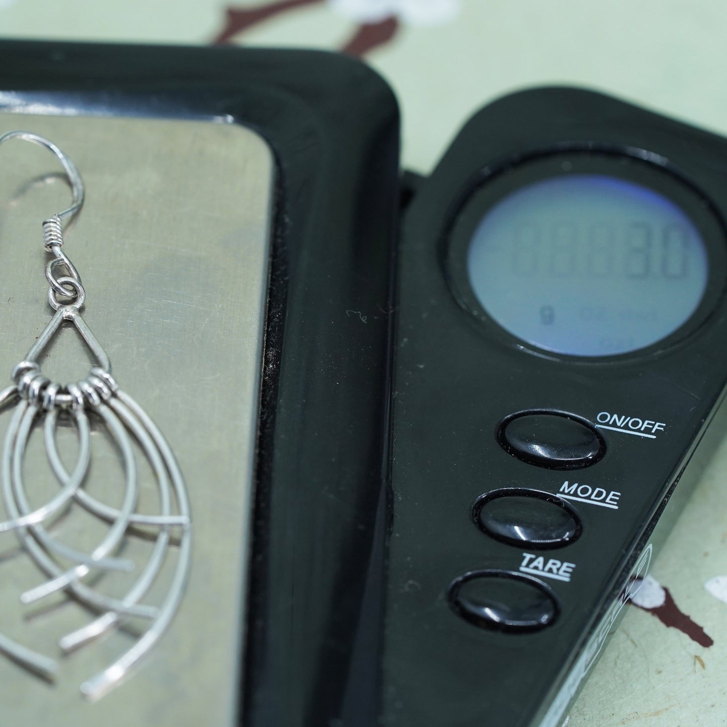 Vintage sterling silver handmade modern earrings, 925 simplified fish
