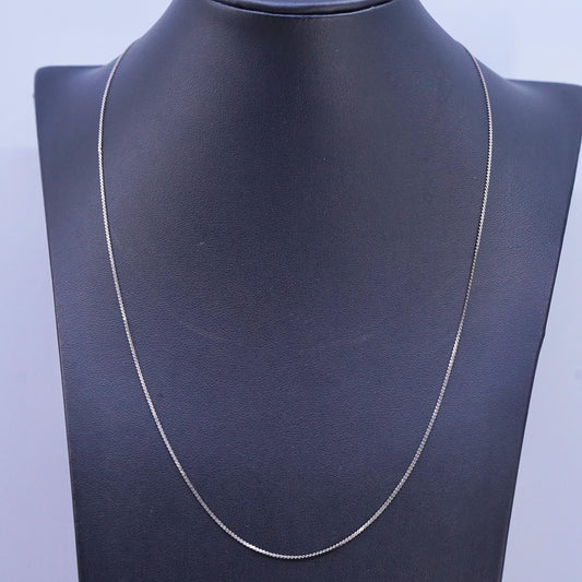 20", 1mm, vintage Sterling silver handmade necklace, 925 s link chain