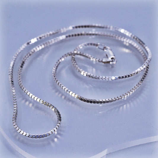 20” 2mm, vintage Italian Sterling 925 silver handmade box chain necklace