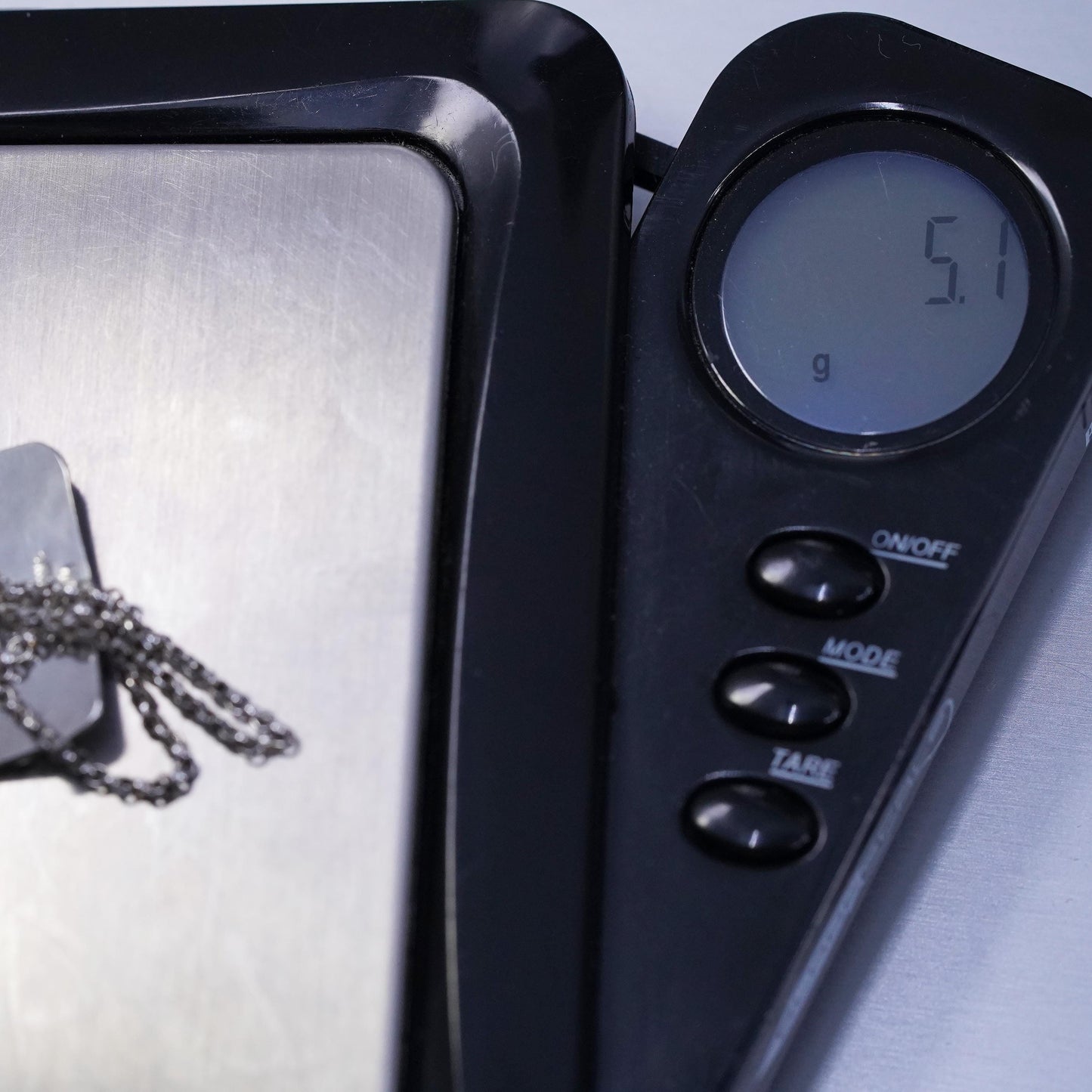 16”, southwestern Sterling 925 silver bead necklace two tone landscape pendant