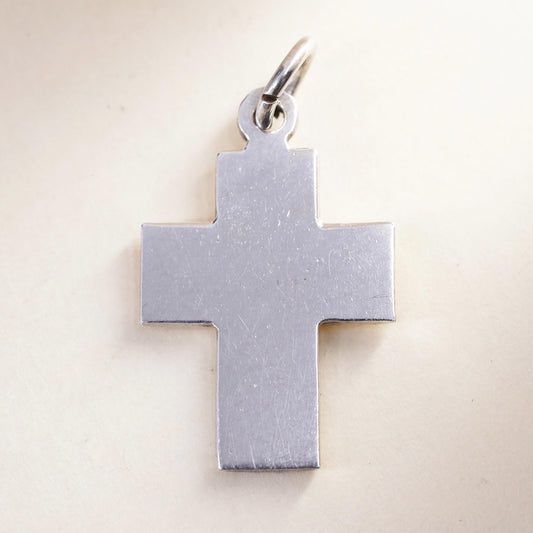 Vintage handmade Sterling silver pendant, 925 cross charm