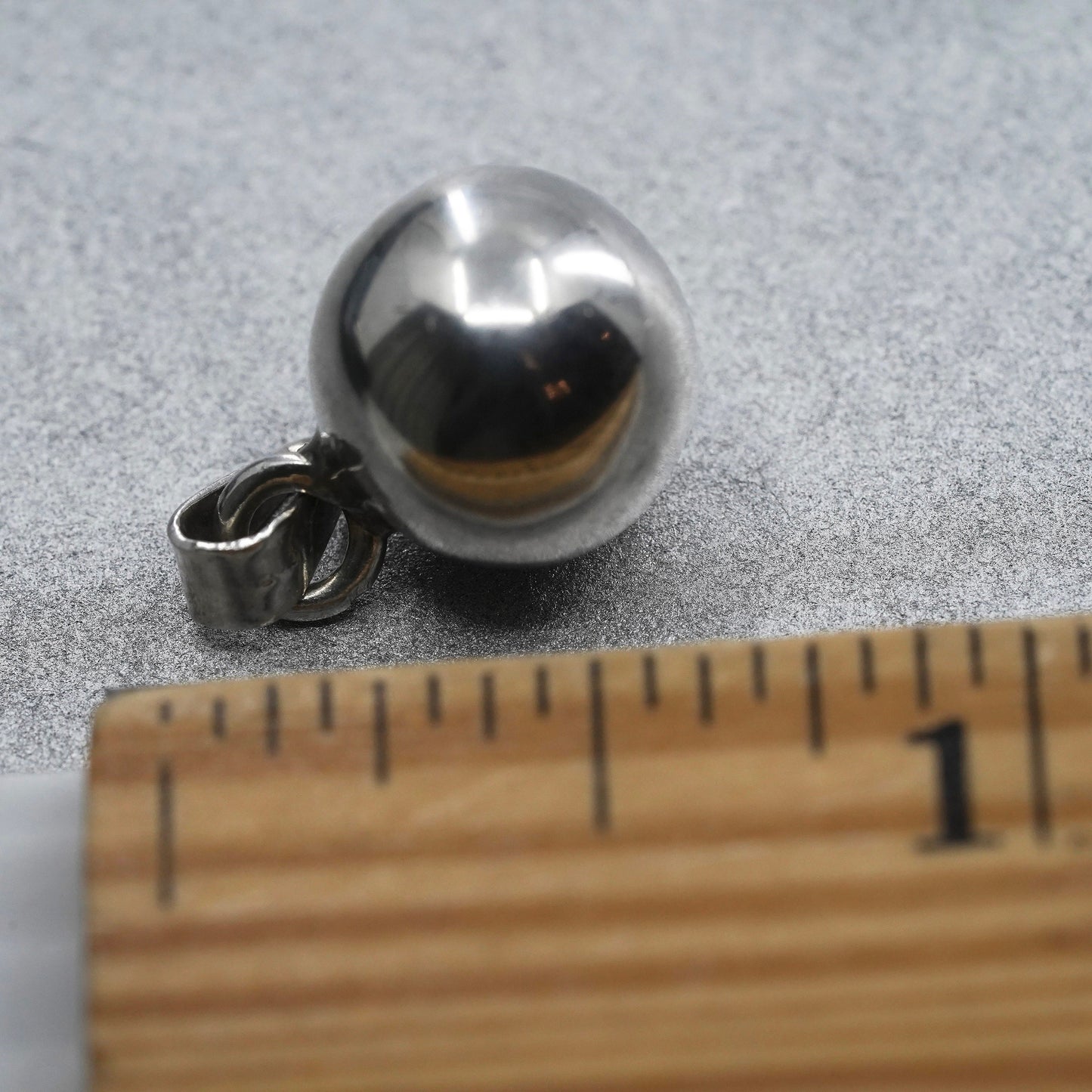 vintage Sterling silver handmade charm, 925 ball bead