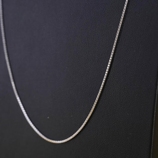 24", 1mm, vintage Italian Sterling silver box chain, Italy 925 necklace