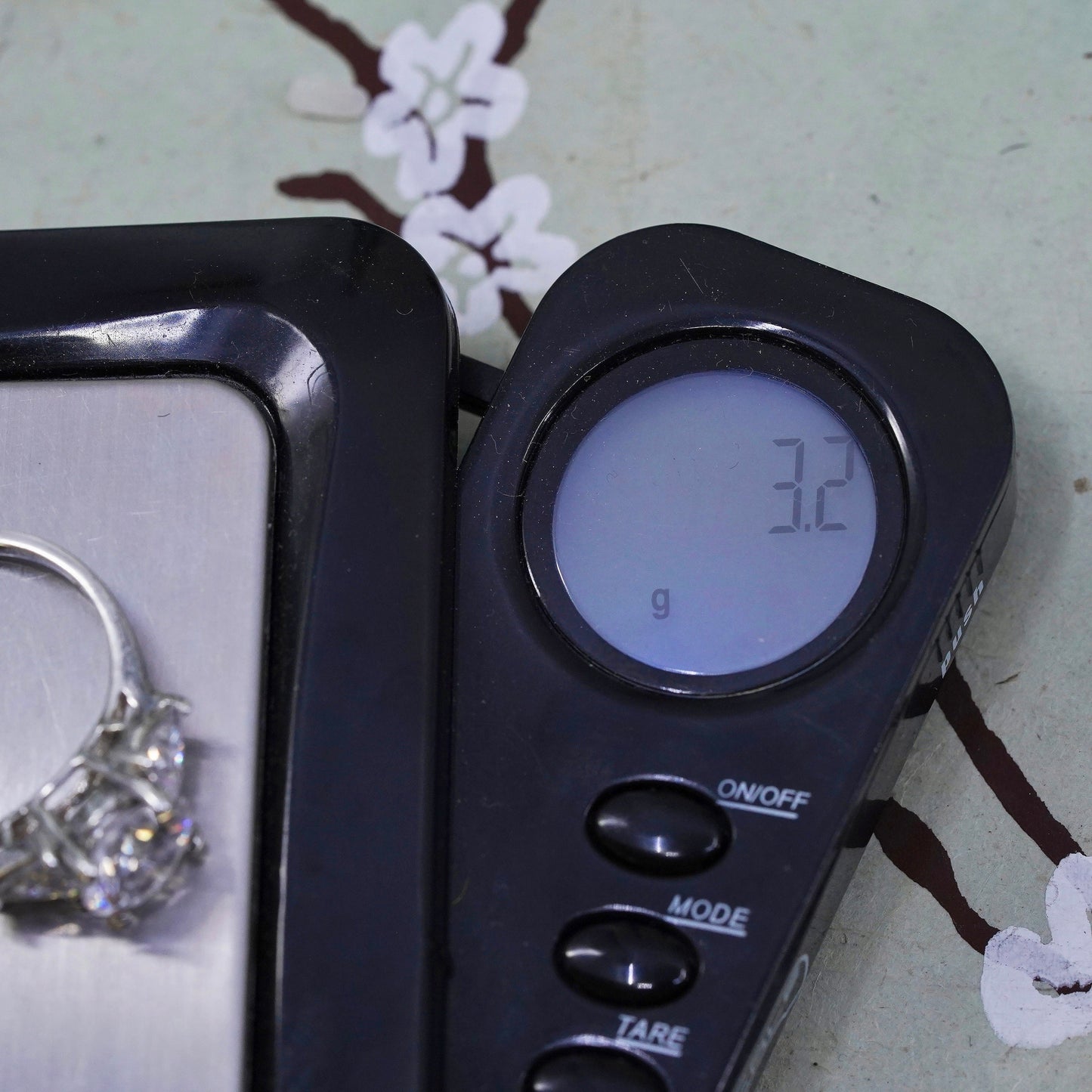 Size 5, Sterling silver ring, 925 silver with round cut CZ cluster details