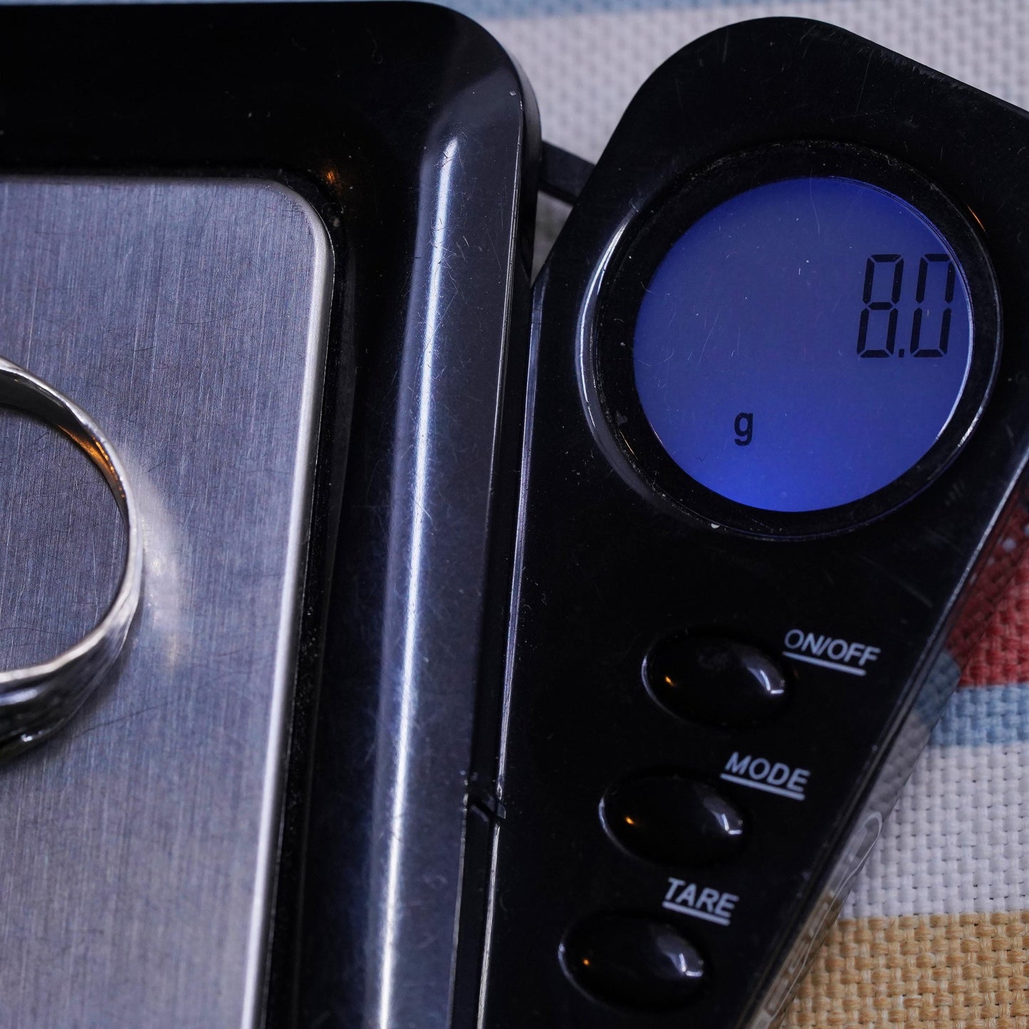 Size 10.25, Israel Pz Or Paz Sterling 925 silver ring teardrop Roman glass