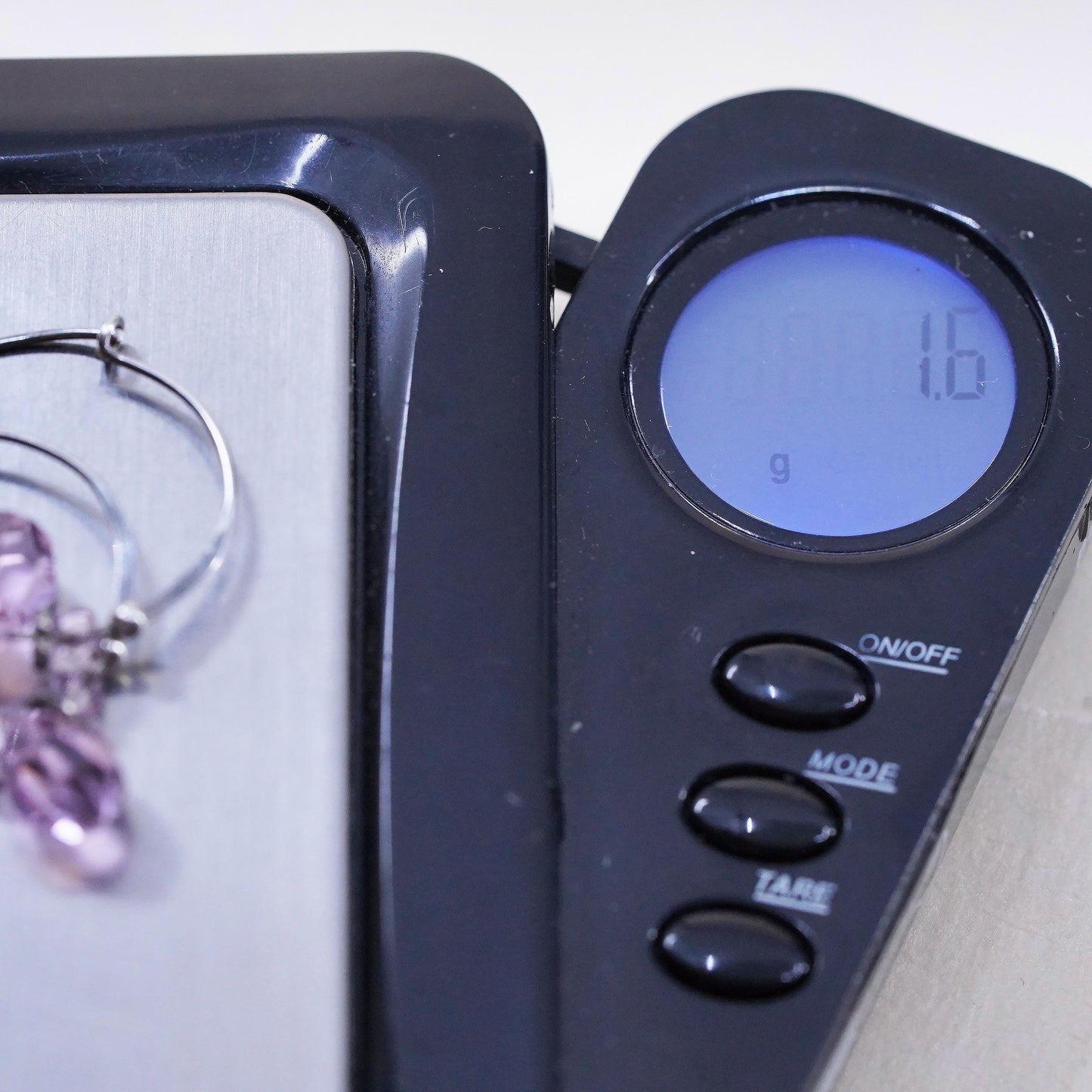 0.75", Vintage sterling 925 silver earrings, fashion hoops pink crystal beads