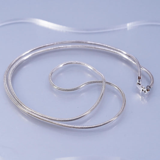 24” 2mm, vintage Italian Sterling 925 silver box chain necklace
