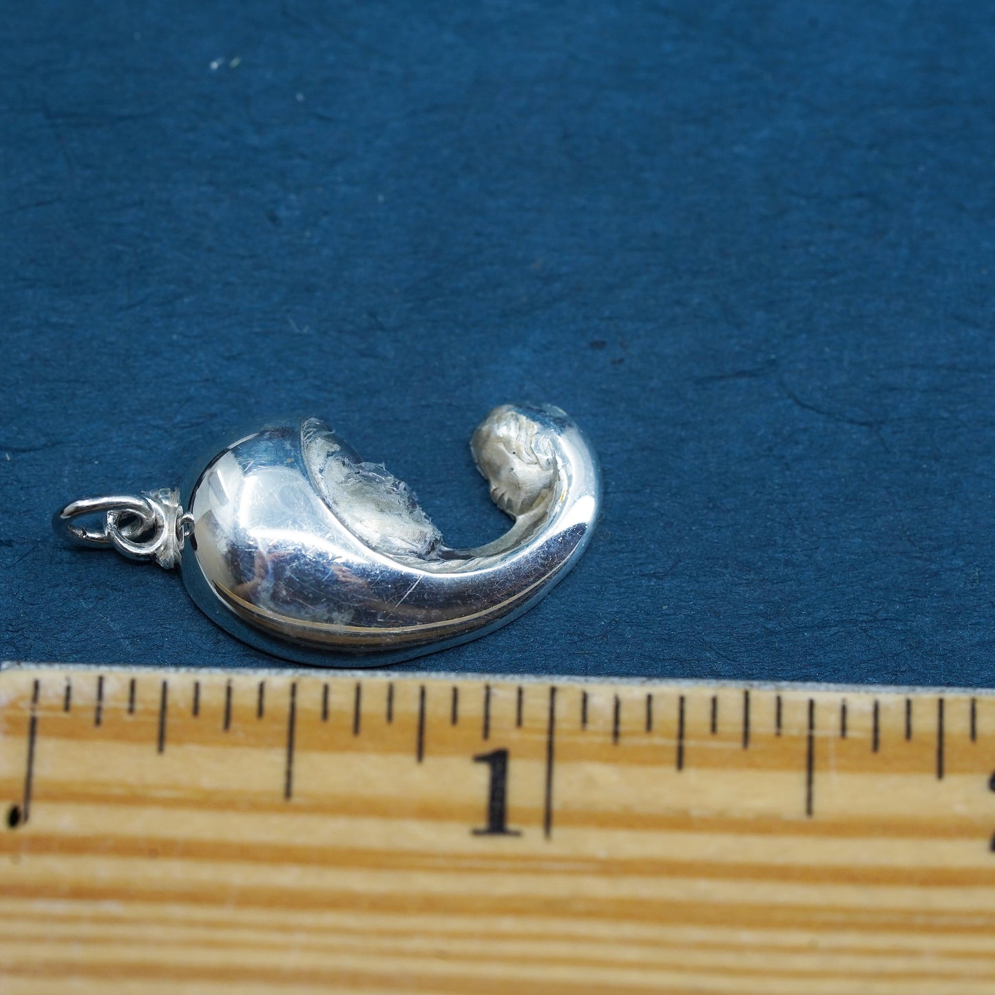 sterling silver pendant, 925 mother holding baby charm, motherhood, baby shower gift