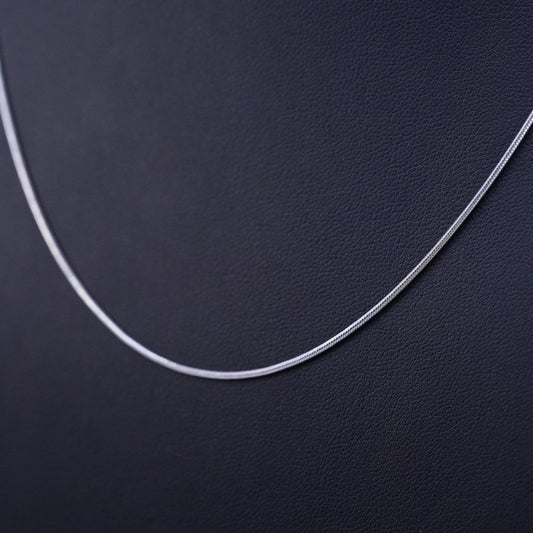 20” 1mm, vintage Italy Sterling 925 silver snake chain necklace