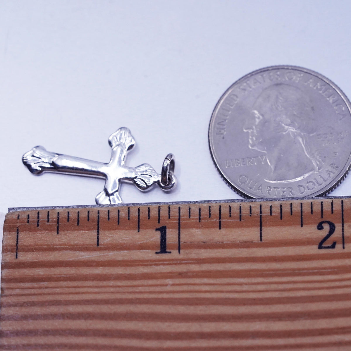 Vintage sterling 925 silver handmade cross charm pendant