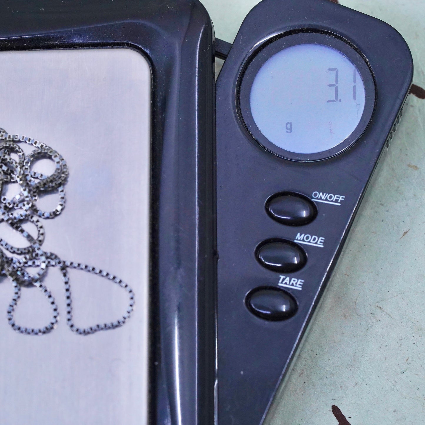 24", 1mm, Vintage Italian sterling 925 silver box chain, necklace