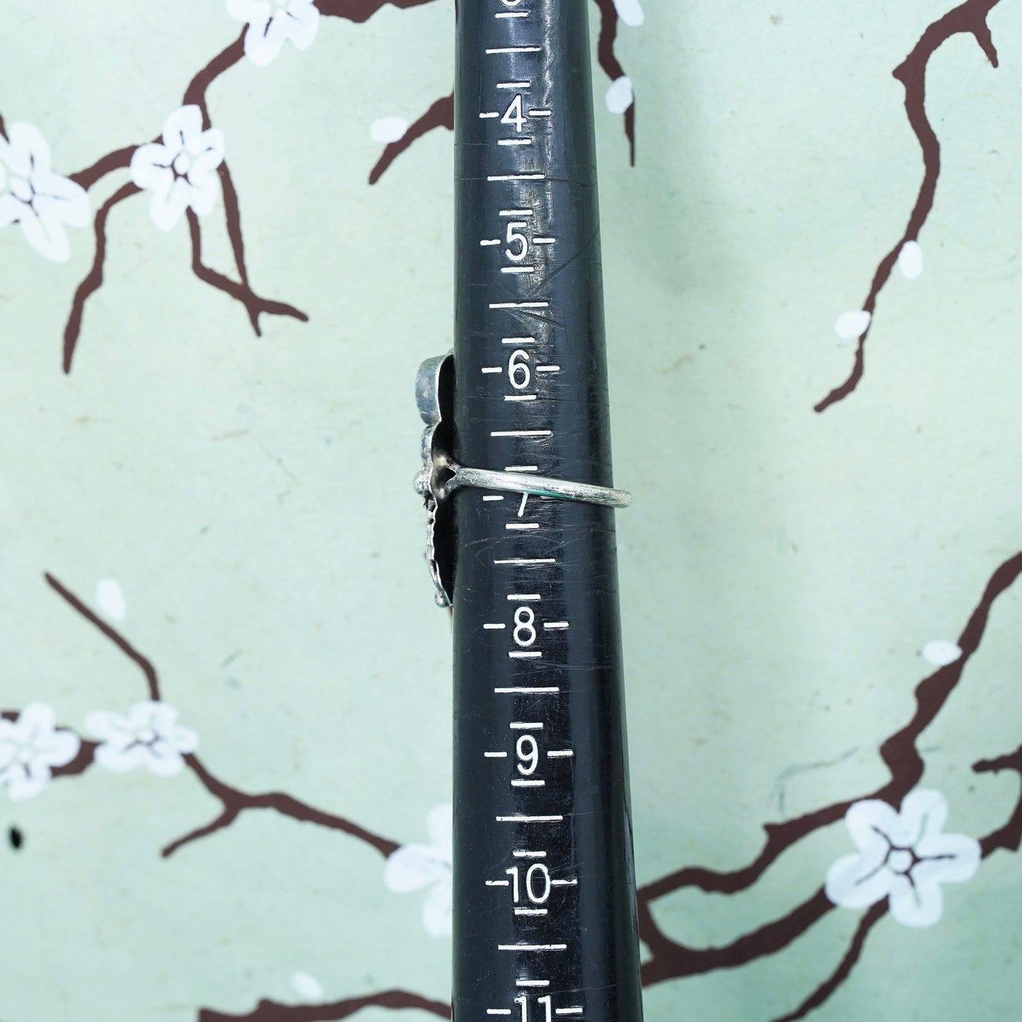 sz 7, John Delvin sterling silver ring Native American 925 ring turquoise coral