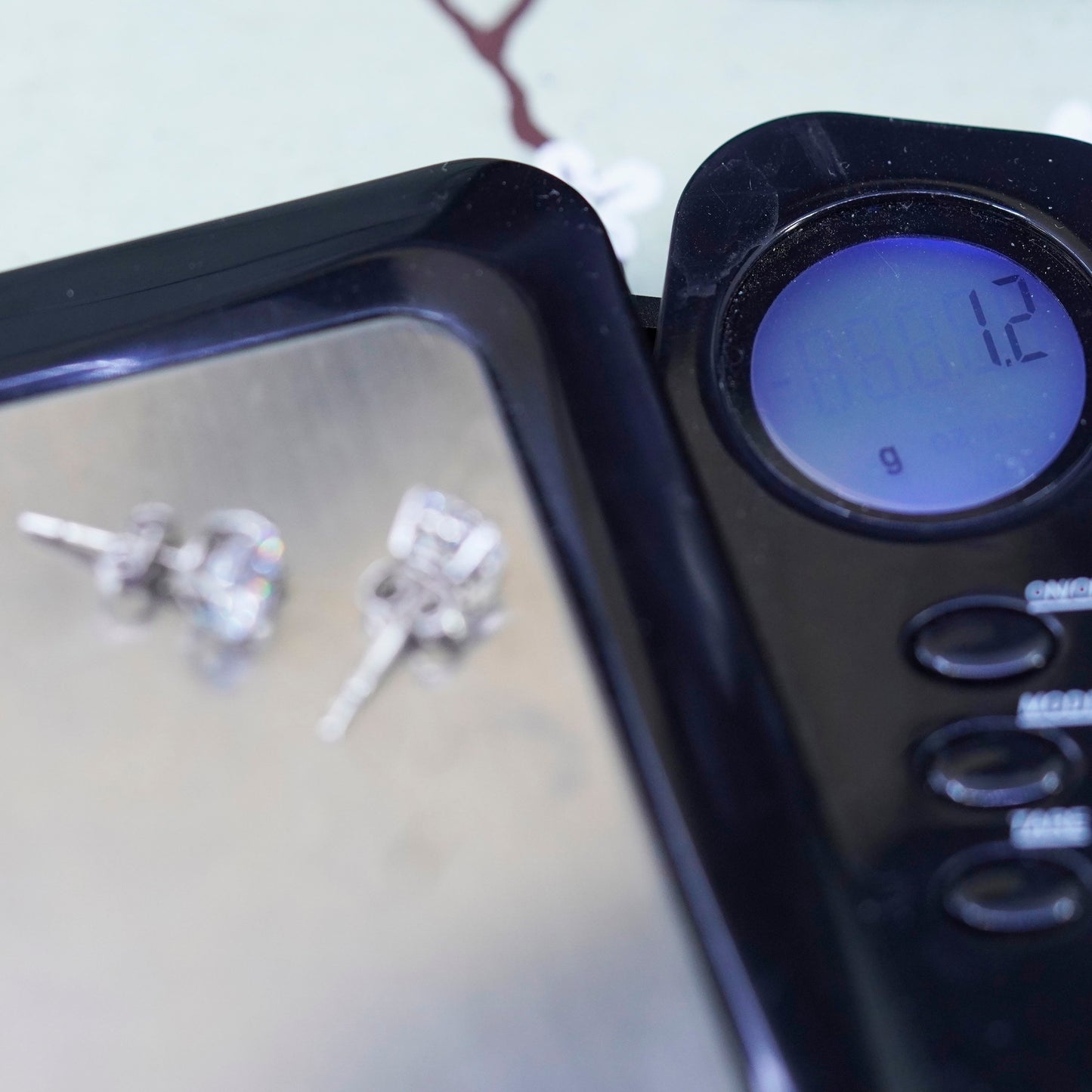 4mm, Vintage sterling silver genuine clear crystal studs, minimalist earrings