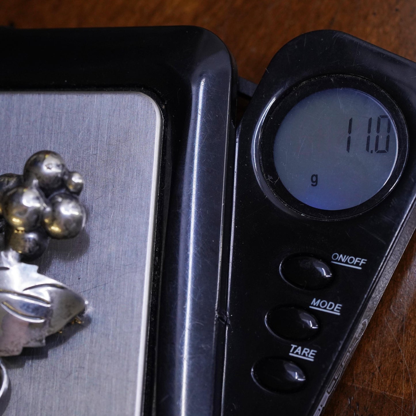 Vintage Mexican sterling silver handmade brooch, 925 grape leaf pin