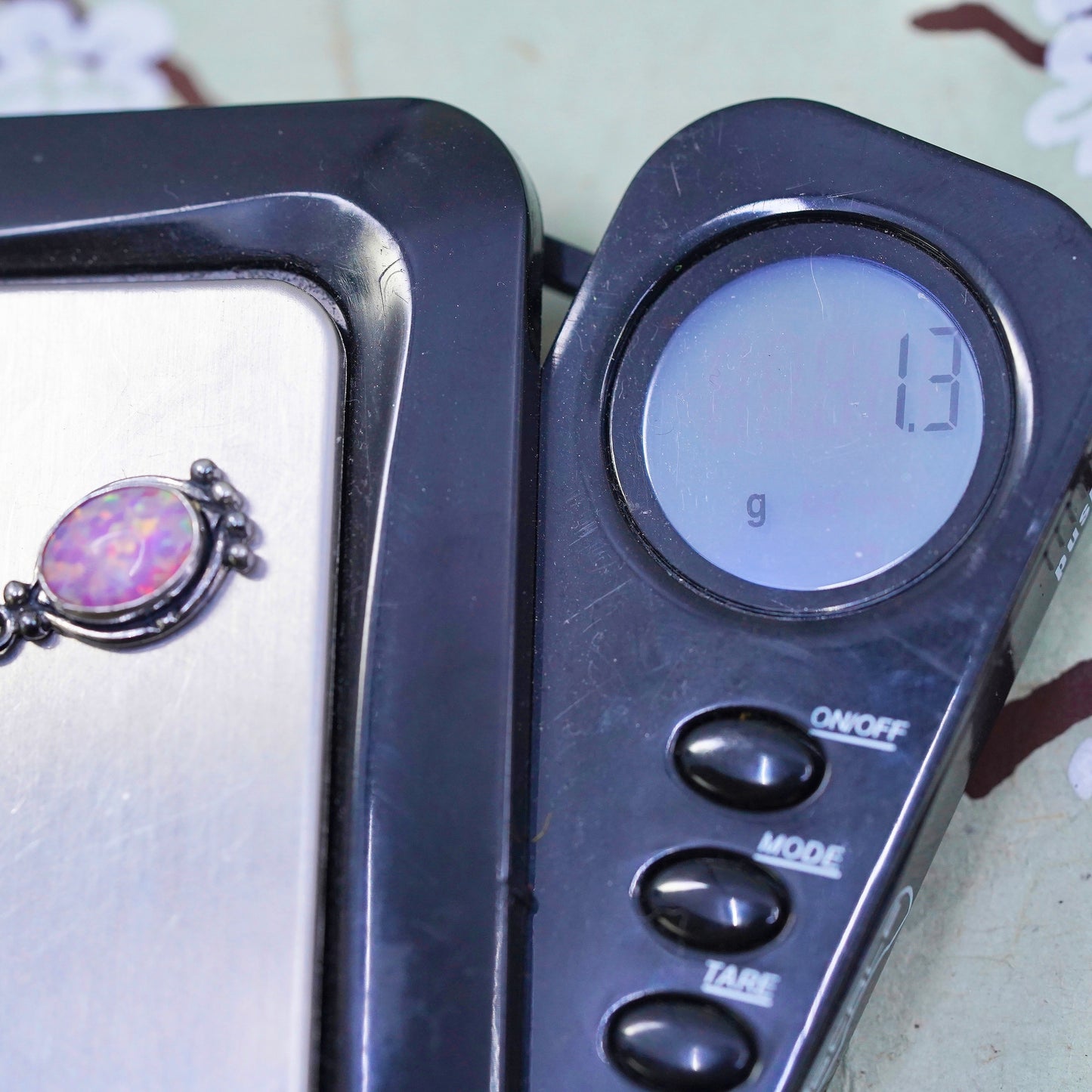 Vintage Sterling 925 silver handmade pendant with fire opal
