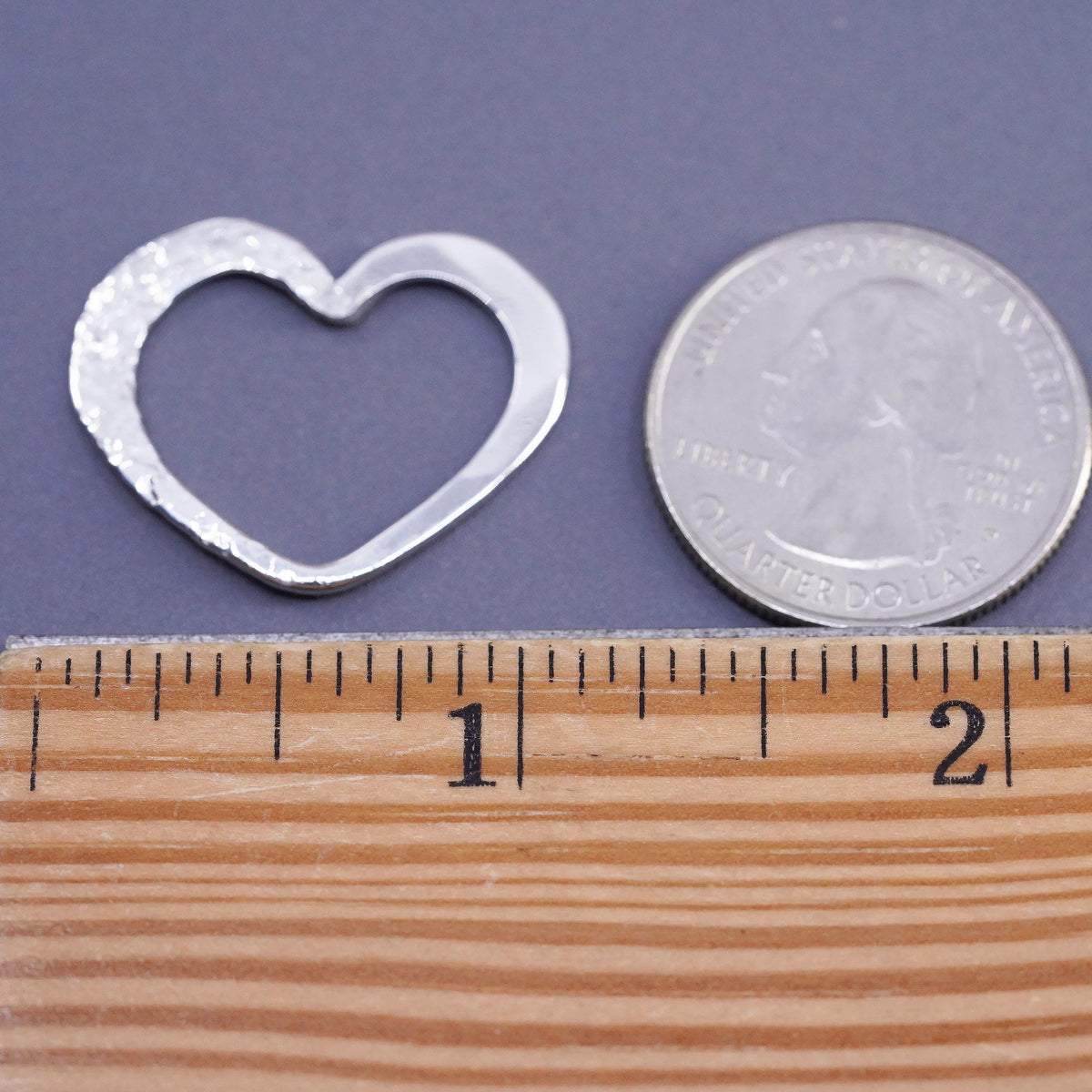 Vintage Southwestern Sterling silver handmade pendant, textured 925 heart charm