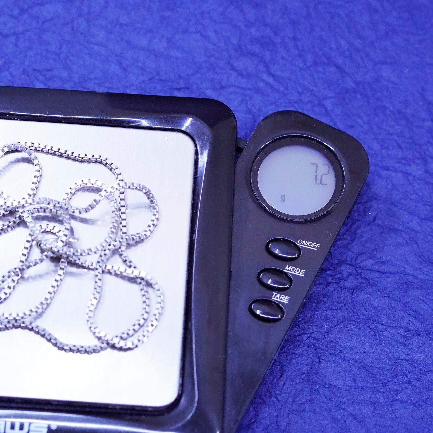 24”, 1mm, vintage Sterling silver handmade necklace, 925 box chain