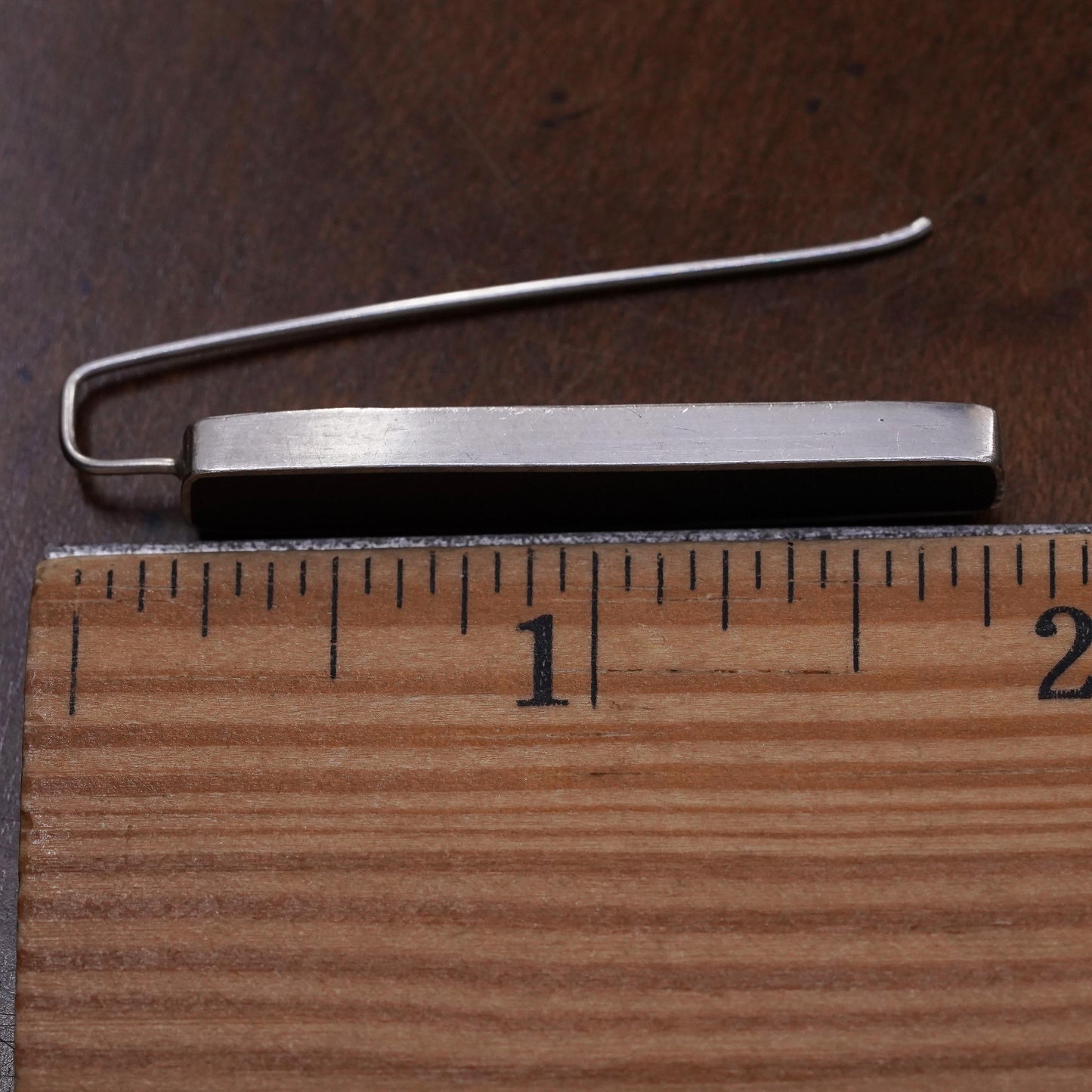 Minimalistic sterling silver single earring, 925 rectangular dangle with resin