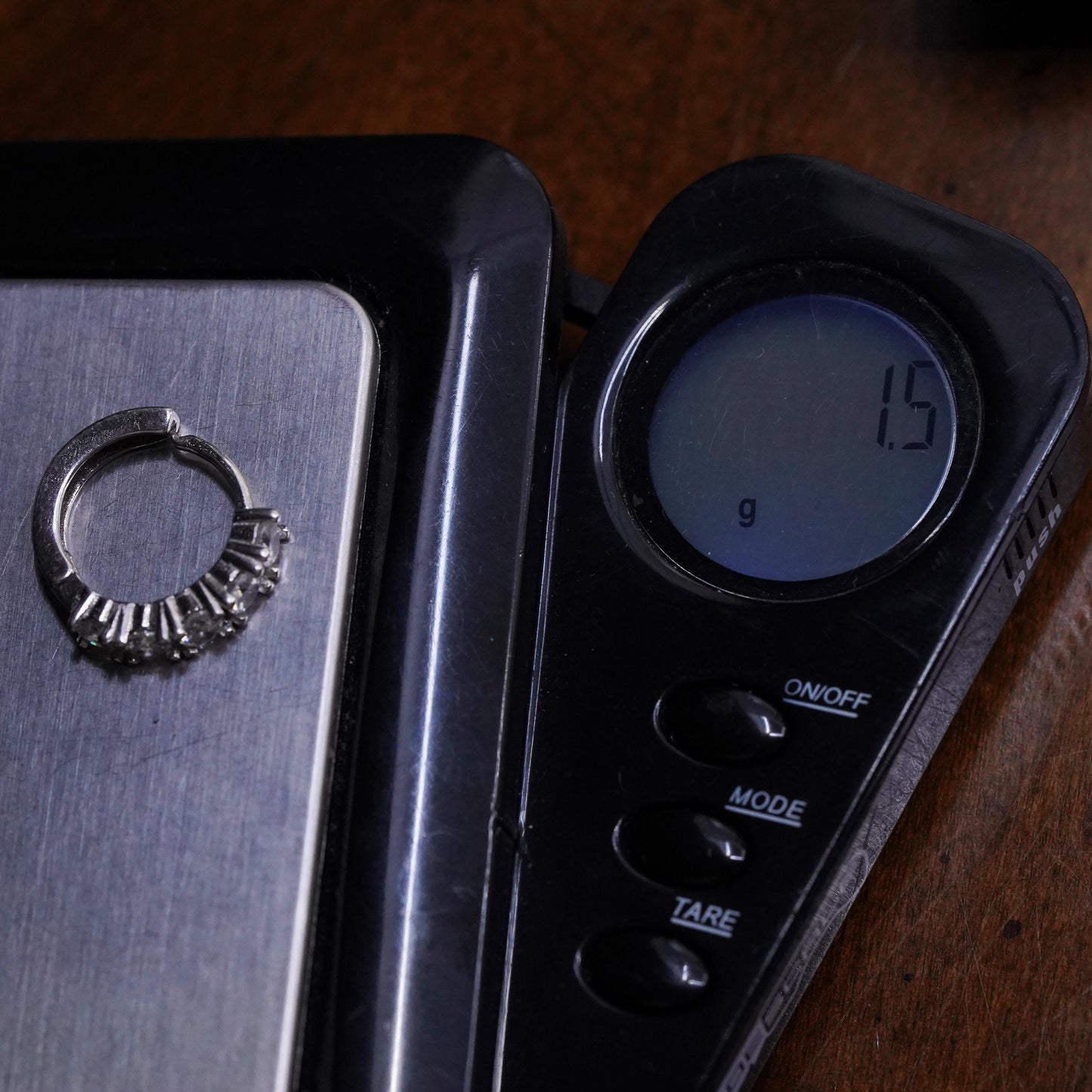 0.5", Vintage sterling silver loop single earring, fashion minimalist hoop cz