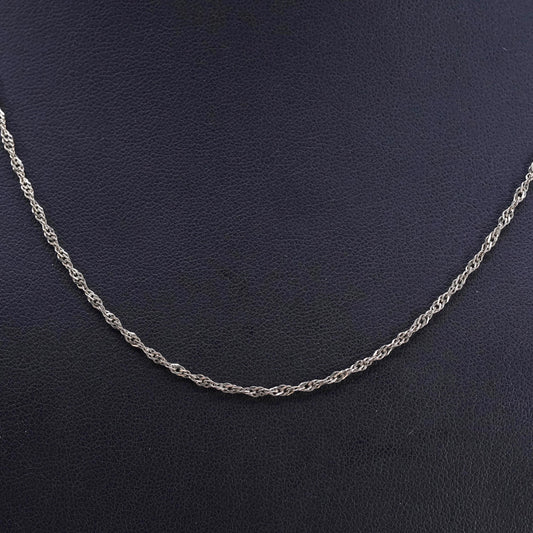 19", Sterling silver necklace, Vermeil gold over 925 silver twisted curb chain