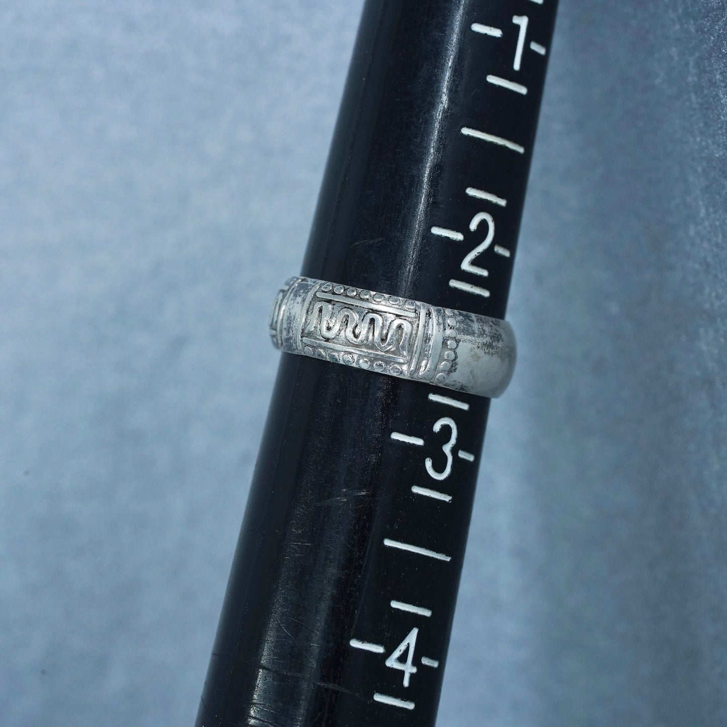 Size 2.25 southwestern Sterling 925 silver handmade ring, textured open band