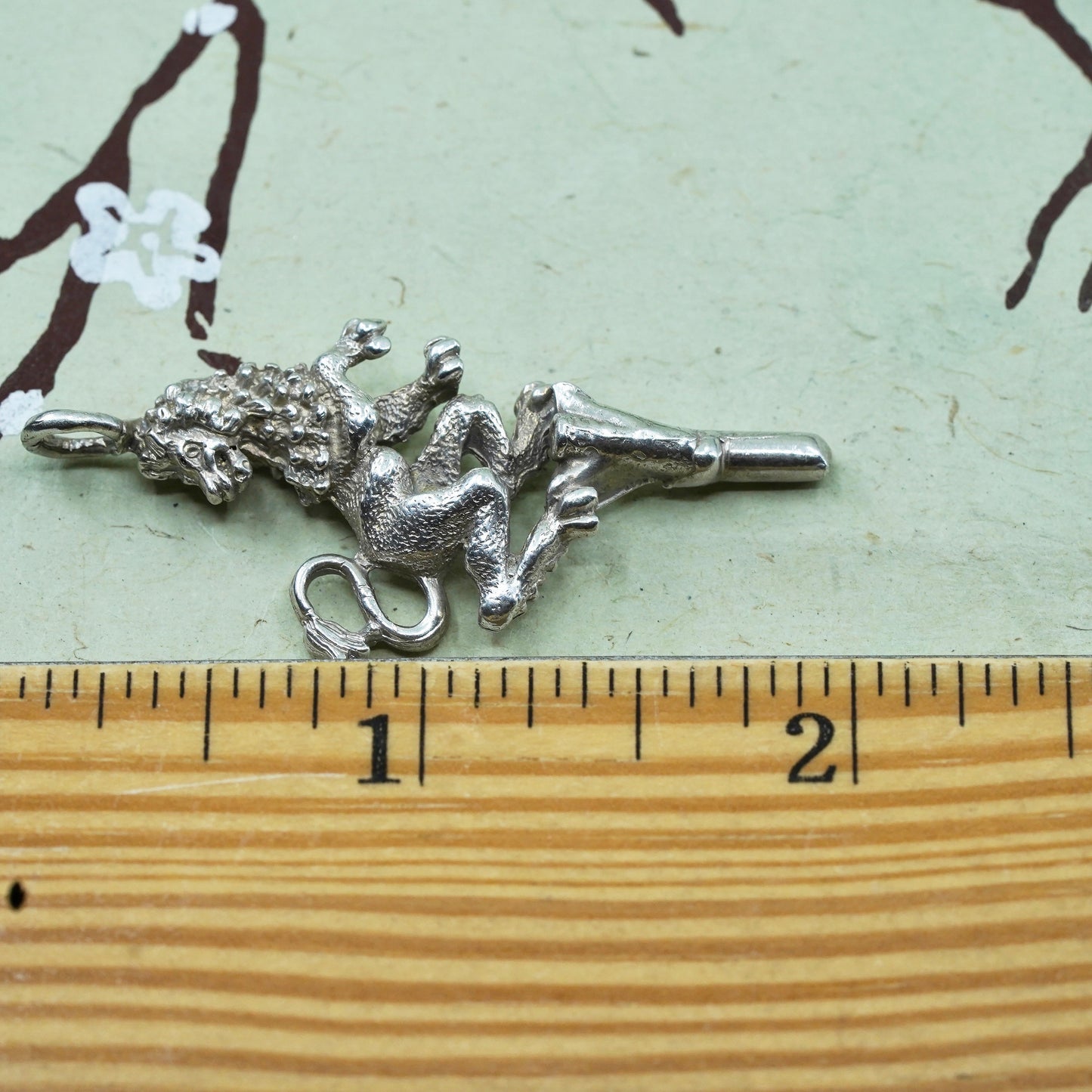 Vintage Sterling silver handmade pendant, 925 royal lion