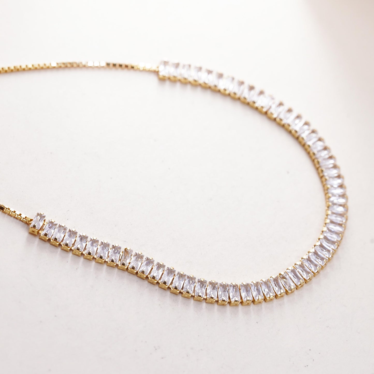 Size adjustable, yellow gold sterling silver bracelet, vermeil 925 box cz
