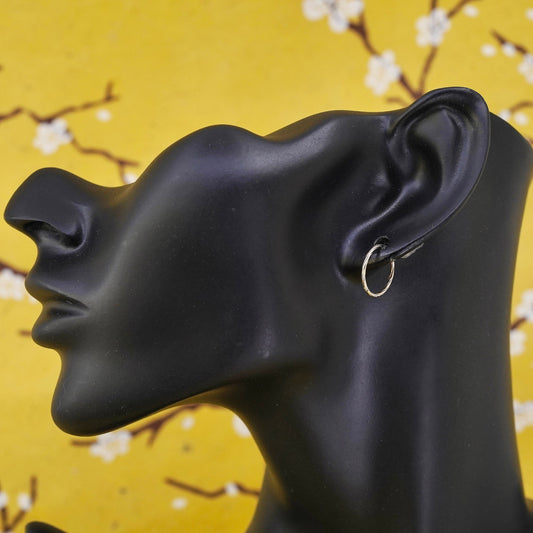 0.5”, Vintage vermeil yellow gold over Sterling 925 silver earrings, 925 hoops