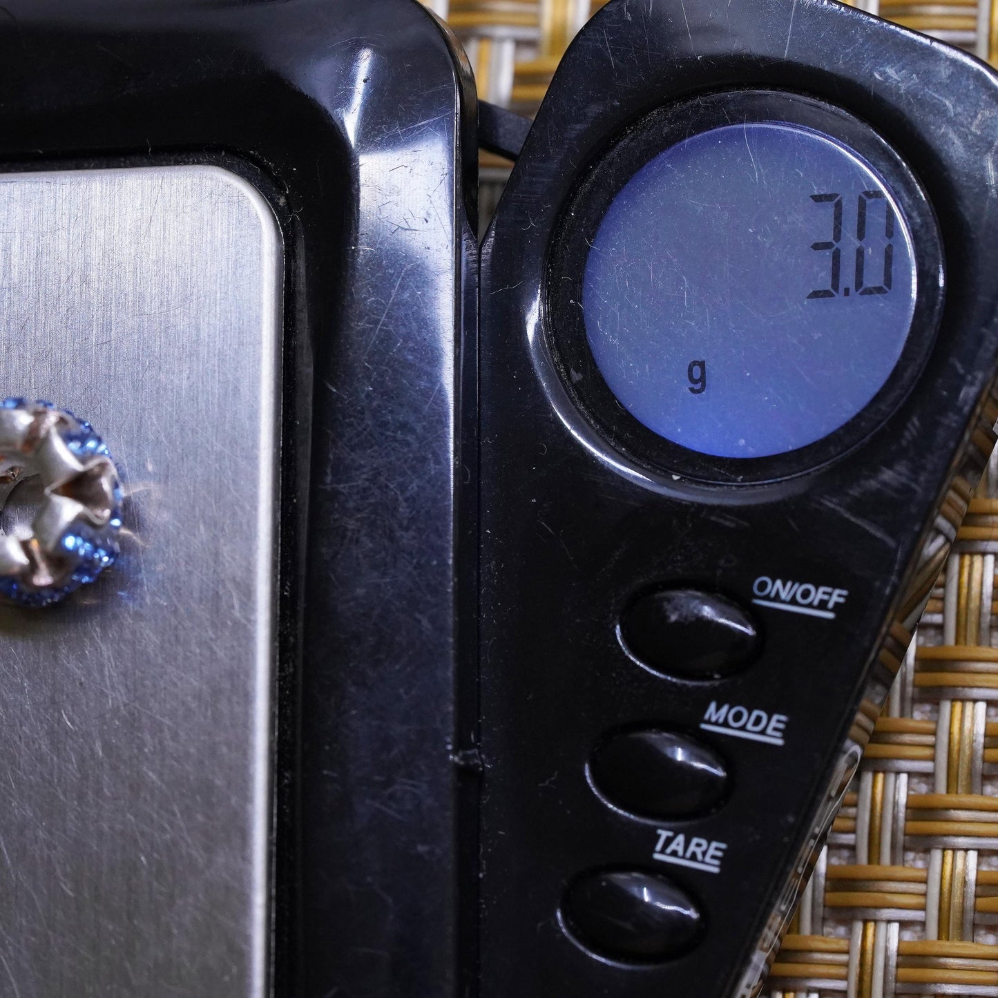 Vintage Sterling 925 silver handmade puzzle bead charm with cluster cz