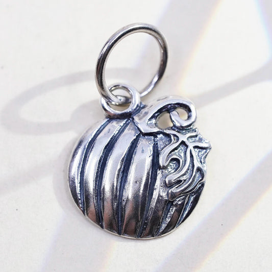 Vintage C&H Sterling Silver 925 Pumpkin Freeform Charm Pendant