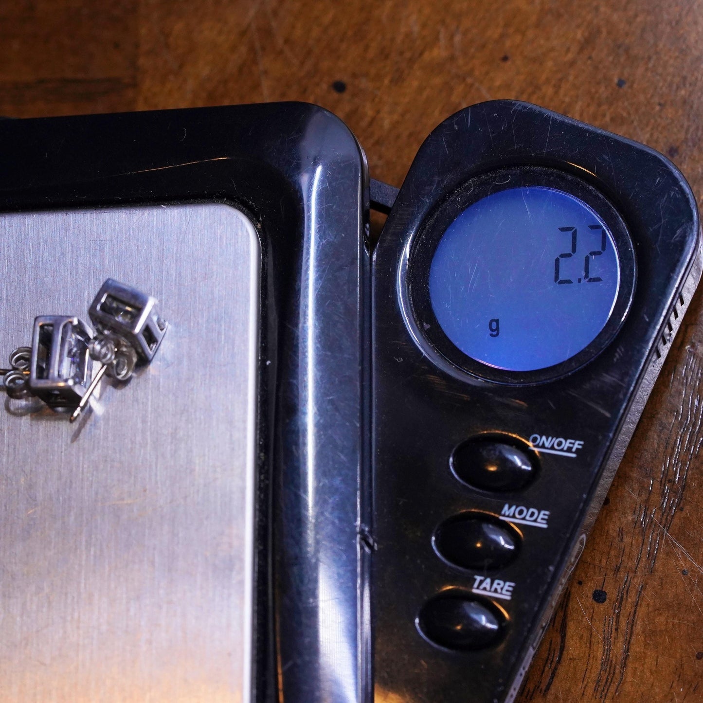 Vintage sterling 925 silver square cz studs, earrings