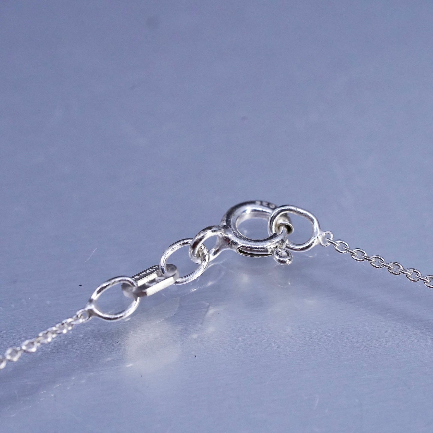 16+2", Sterling 925 silver pendant necklace loop pendant I am thankful God's