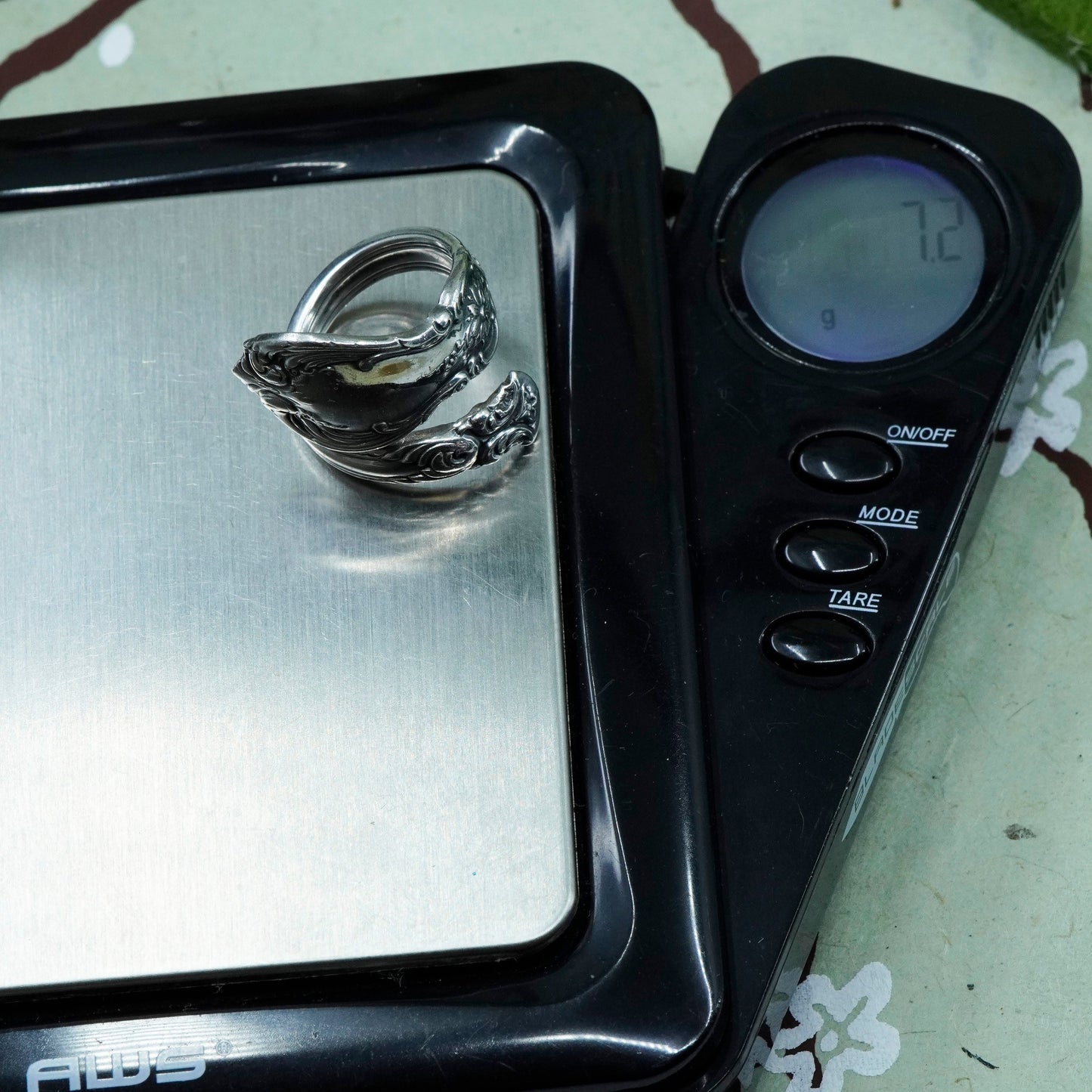 Size adjustable, Vintage Sterling 925 silver handmade spoon wrap ring