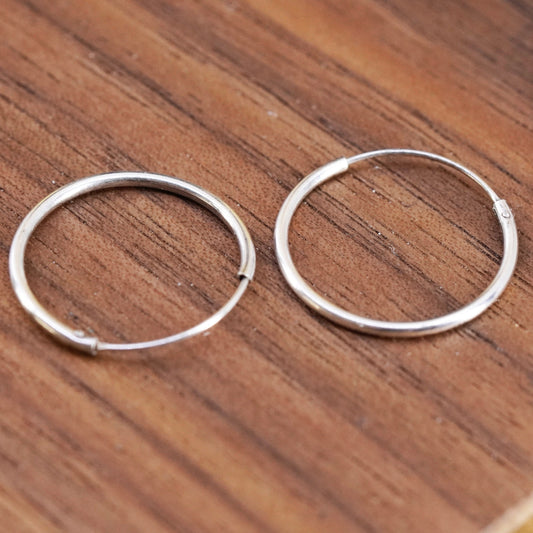 0.5”, vintage Sterling silver hoop earrings, 925 hoops