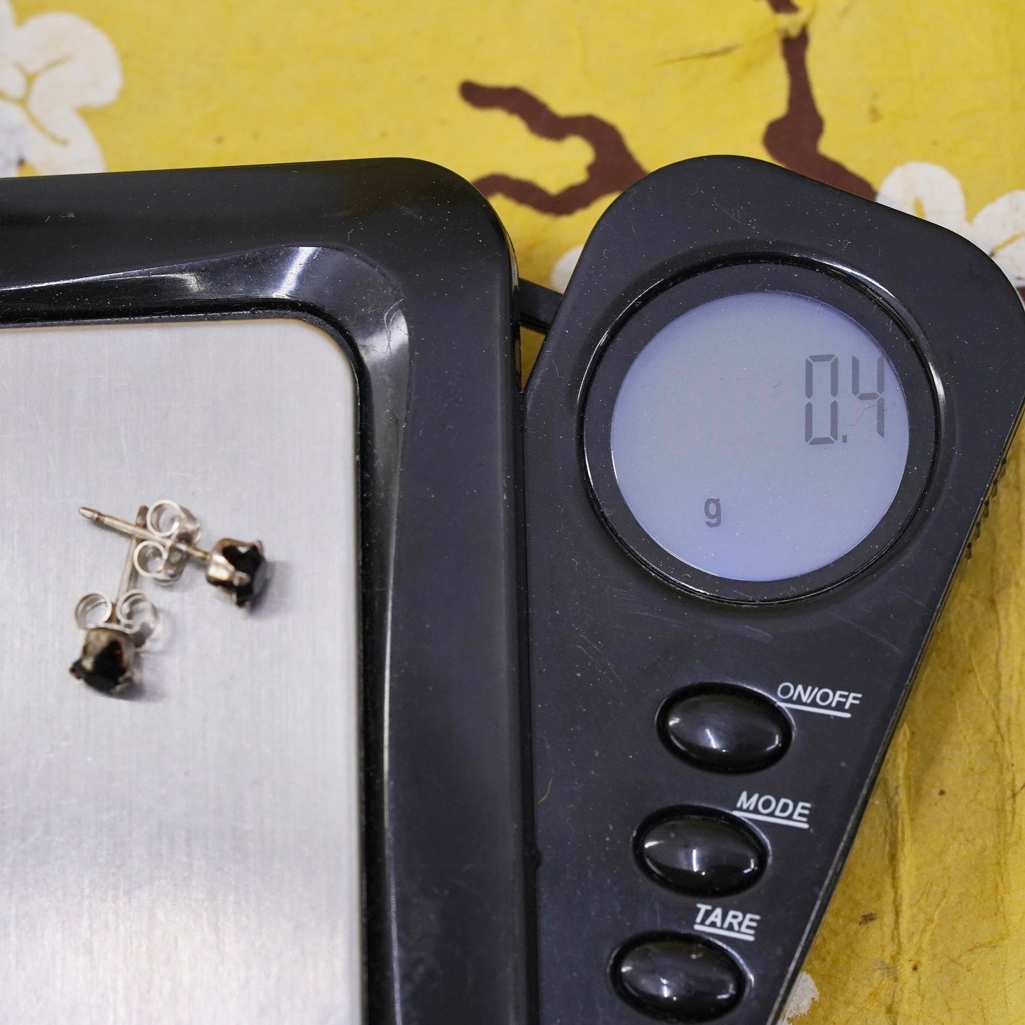 Vintage Sterling silver handmade earrings, 925 obsidian studs