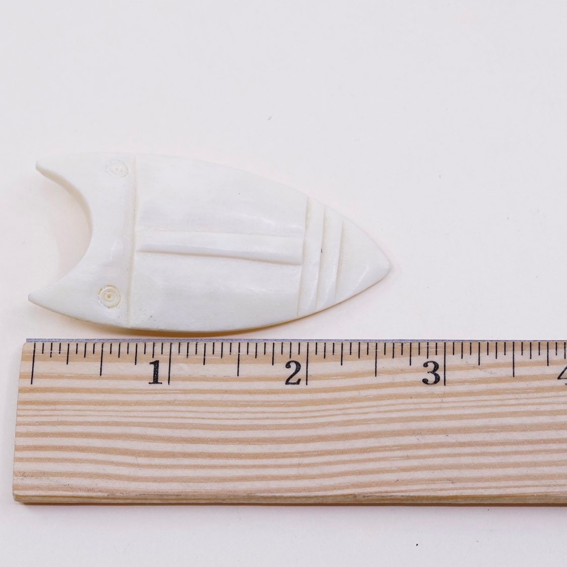 Vintage Handmade brooch, carved bone face