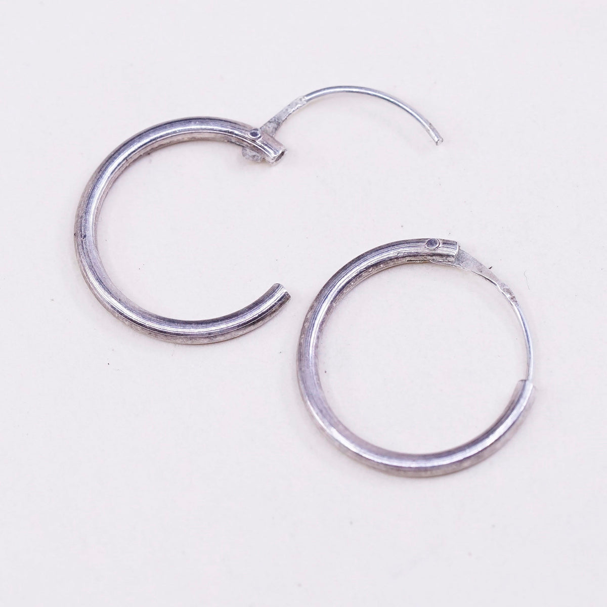 0.5", Vintage sterling silver loop earrings, fashion minimalist, 925 hoops
