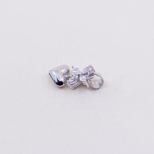 Vintage sterling 925 silver cz crystal pendant