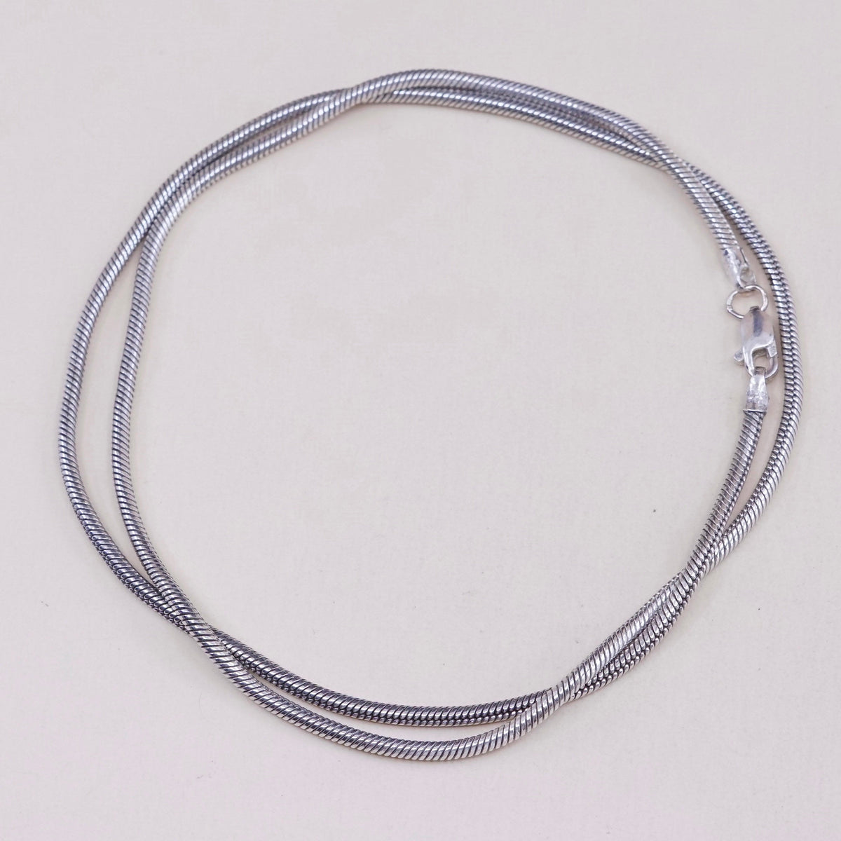 18”, 2mm, Vintage sterling silver snake chain, fine Italy 925 silver chain