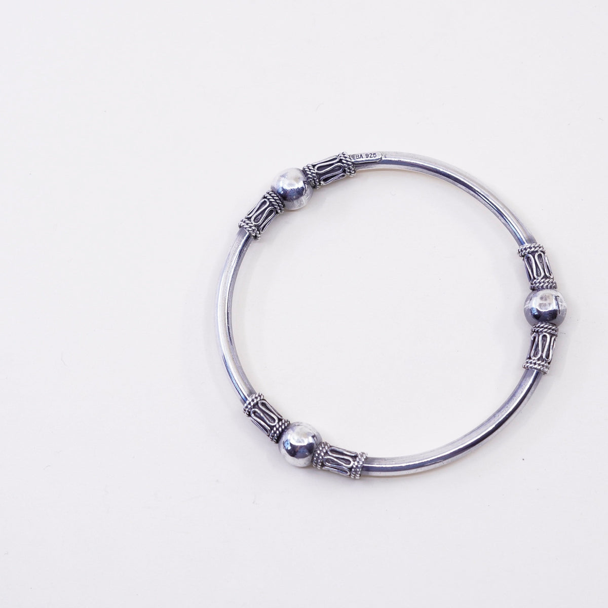 7.75”, vintage bali BA suarti sterling 925 silver handmade bracelet, bangle