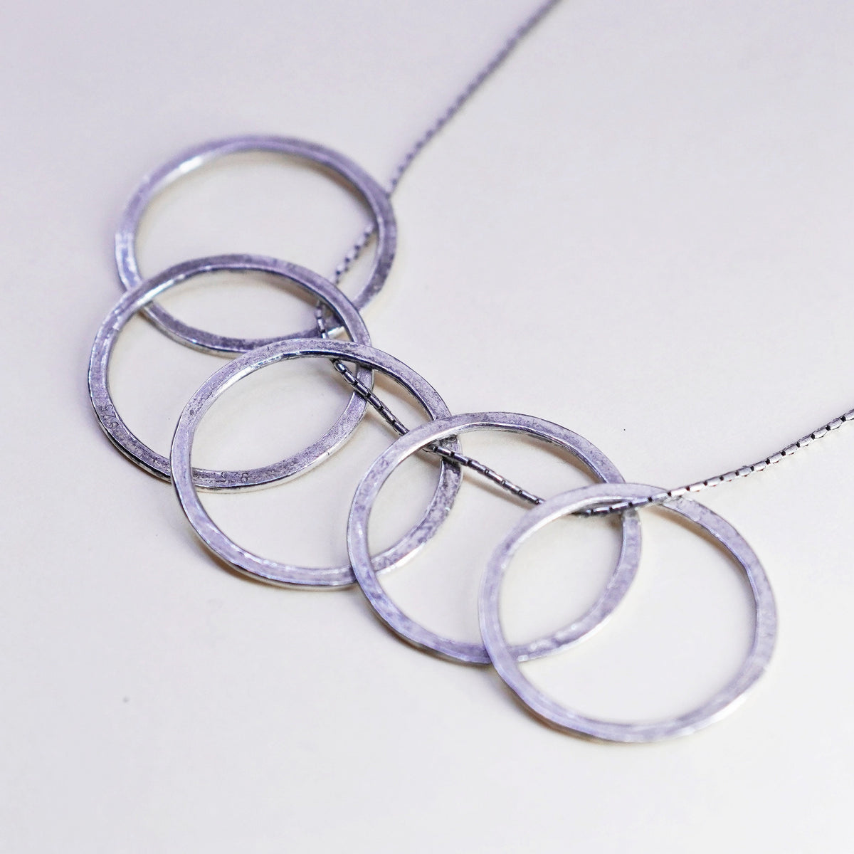 16”, Silpada Sterling 925 silver Necklace, snake chain w/ circle pendant charms